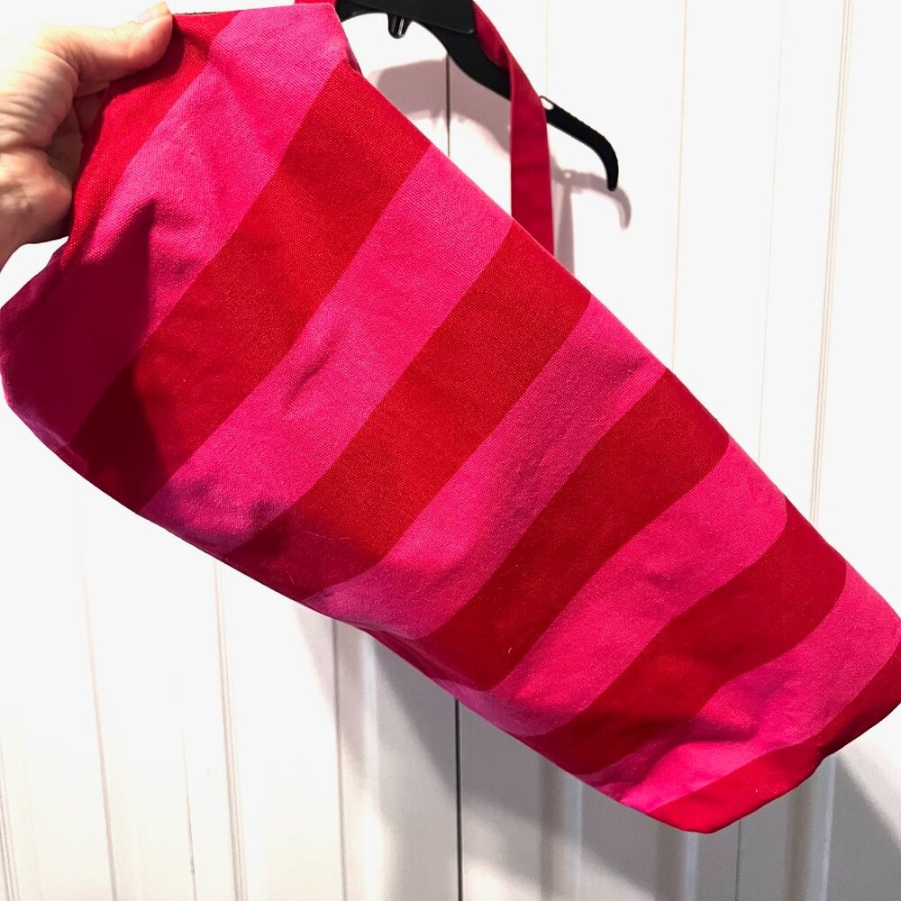 Victoria's Secret Iconic Pink/Red/Gold Striped Canvas Large Tote-Bonus Small One - Picture 12 of 16